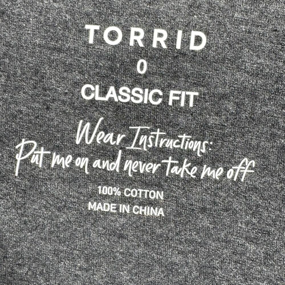 Torrid blouse large Roses Flocked Girlfriend V-Neck Long Sleeve Tee gray NEW - Picture 6 of 8